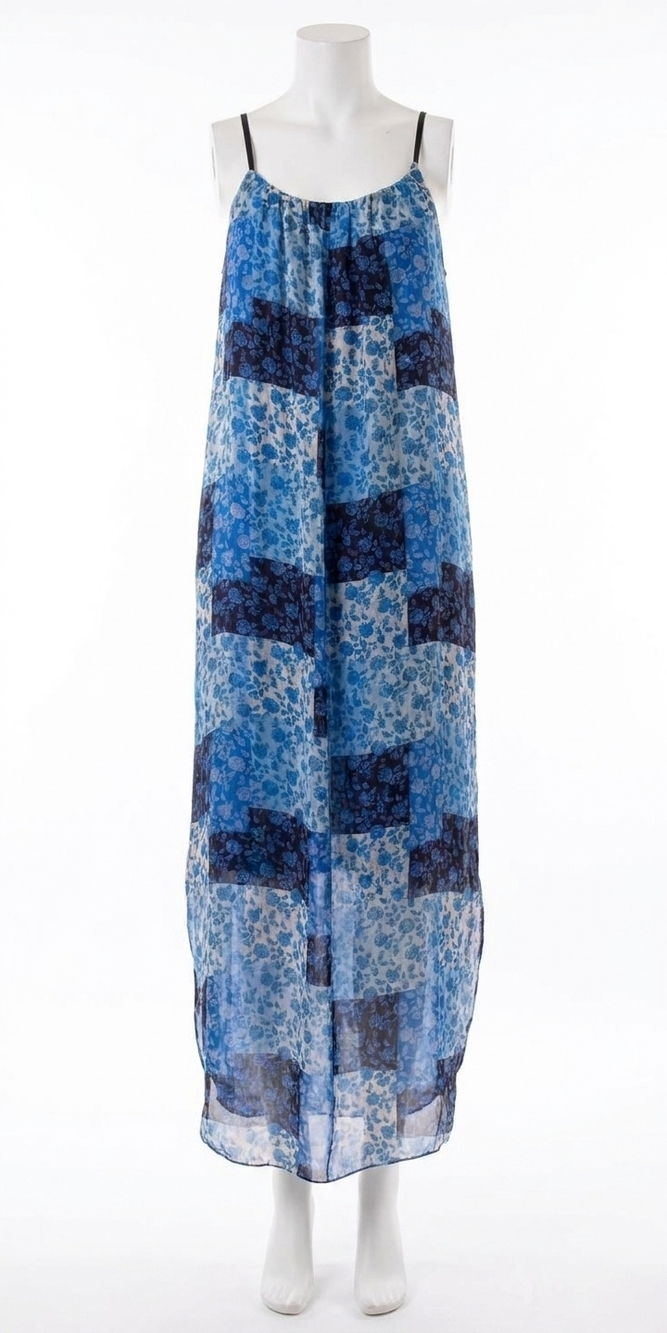 NEW GIGI MODA venus rosebud maxi dress in navy